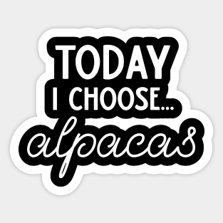 Today I Choose Alpacas Sticker